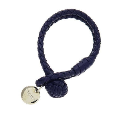Bottega Veneta Auth Intrecciato Purple Leather Woven Bracelet 14 cm 5.5" Used