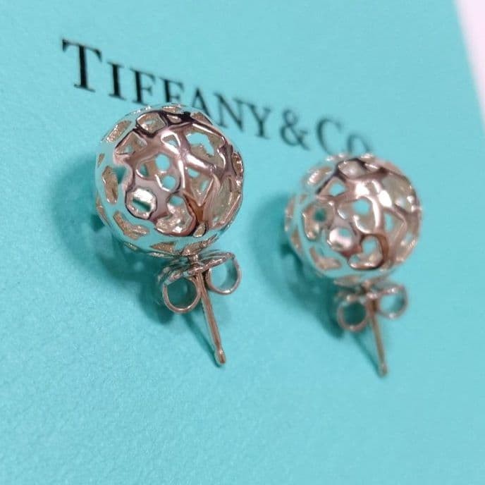 Tiffany Co Marrakesh Stud Earrings Sterling Silver 925 Used Authentic