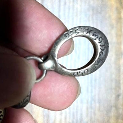 KING BABY Studio Silver 925 Engraved Curb Chain Toggle Bracelet Men Auth Used
