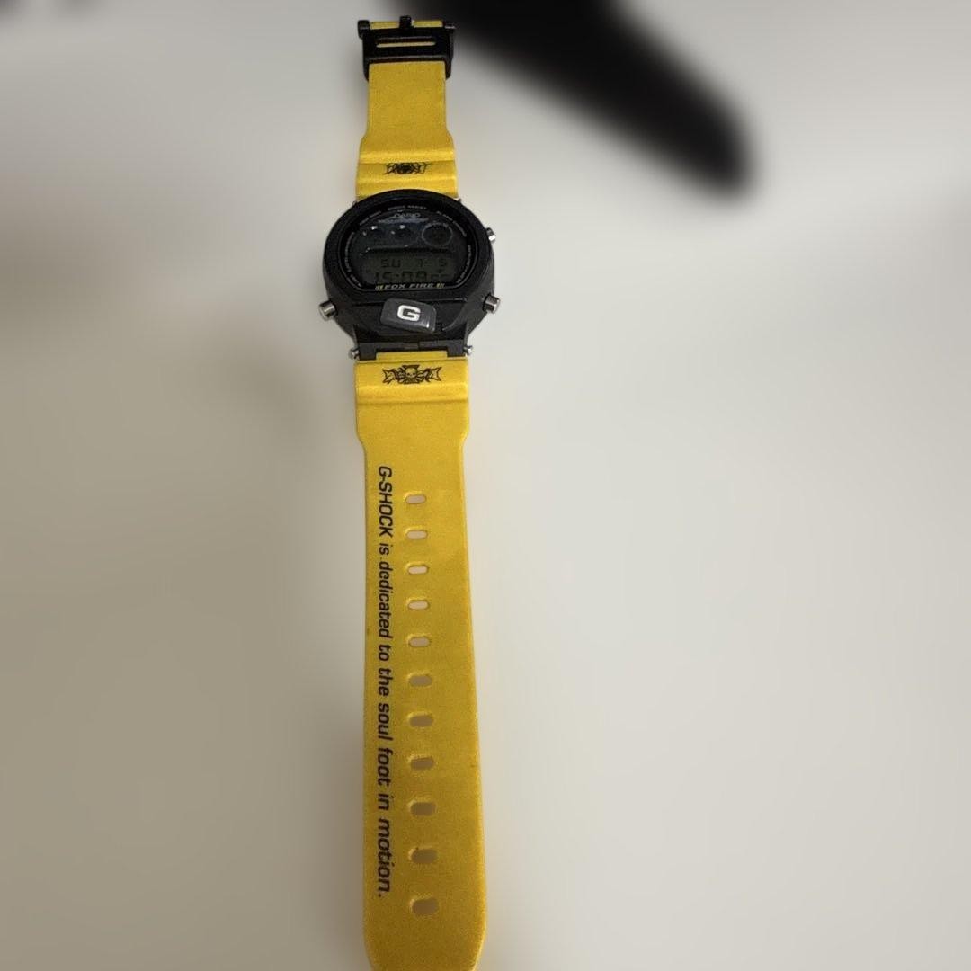 CASIO G-SHOCK DW-6700 FOX FIRE Digital Watch Yellow Resin Black Case Stainless