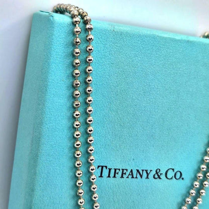 Old Tiffany & Co Sterling Silver 925 Long Ball Chain Necklace 86cm 33.8in 2.4mm