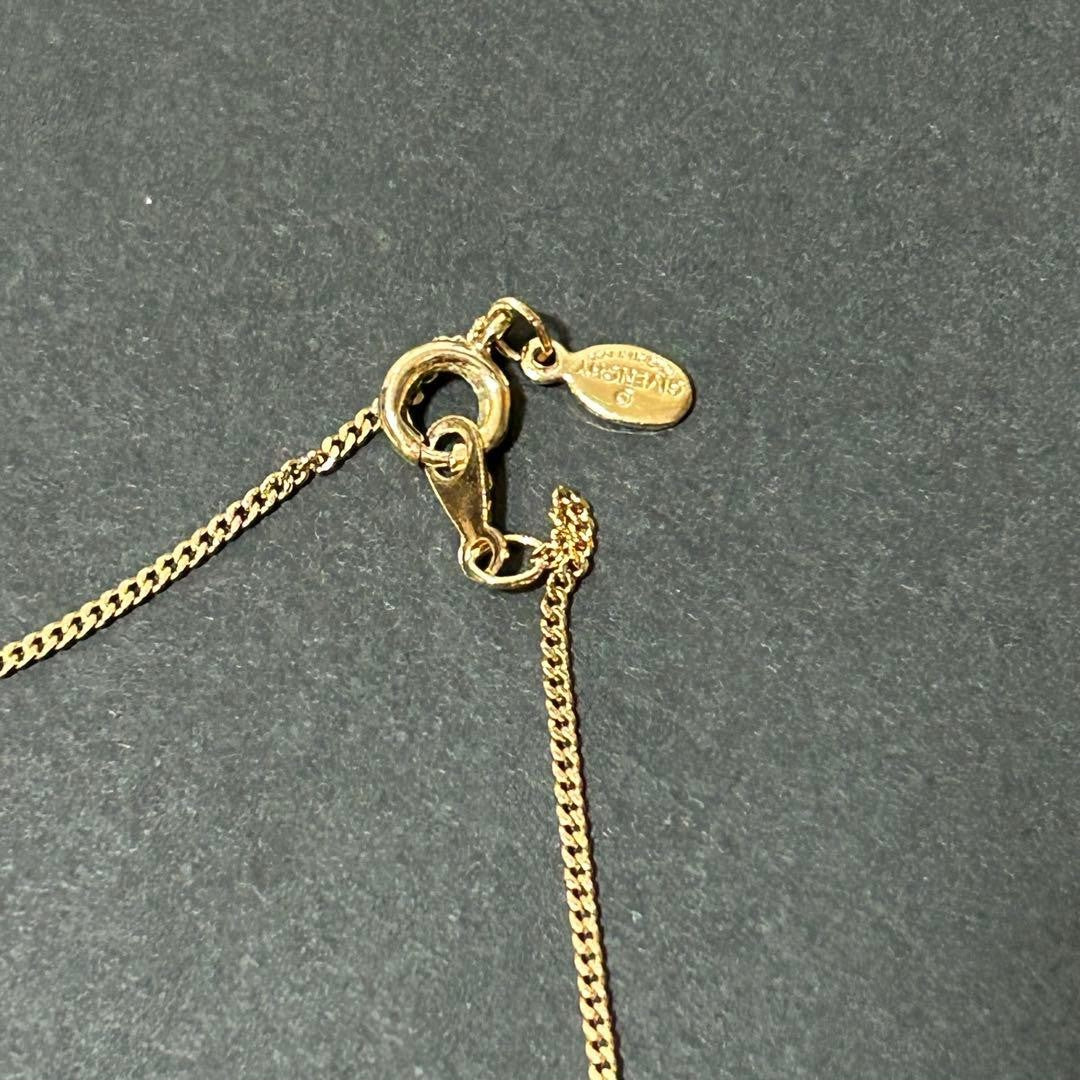Givenchy Vtg 18KGP Gold Square Rhinestone Necklace 40 cm 15.7" Chain Used Auth