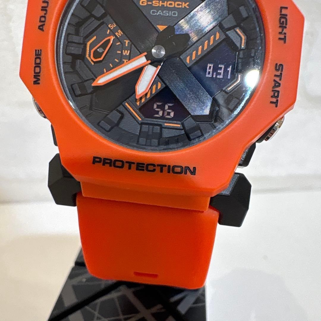 CASIO G-SHOCK GA-2300 Analog Digital Watch Orange Resin Case Mens Working