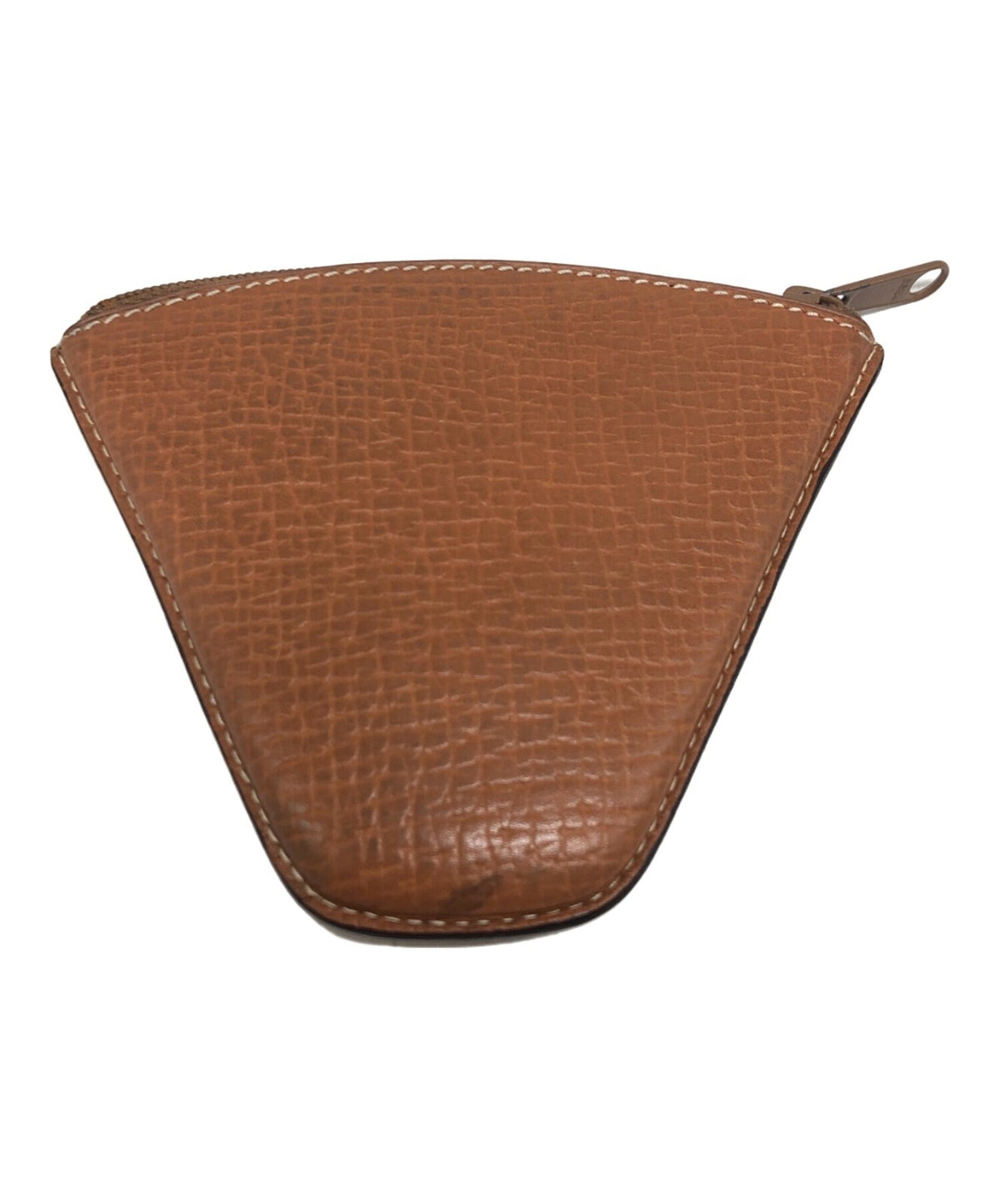 LOEWE Triangle Coin Case Pouch Brown Leather Anagram Spain Vintage Authentic