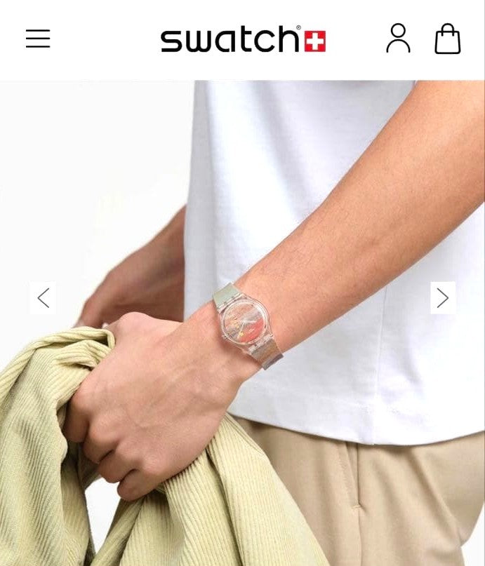 Swatch x Tate Gallery Turner Scarlet Sunset Watch Pink Bioceramic 34mm Quartz