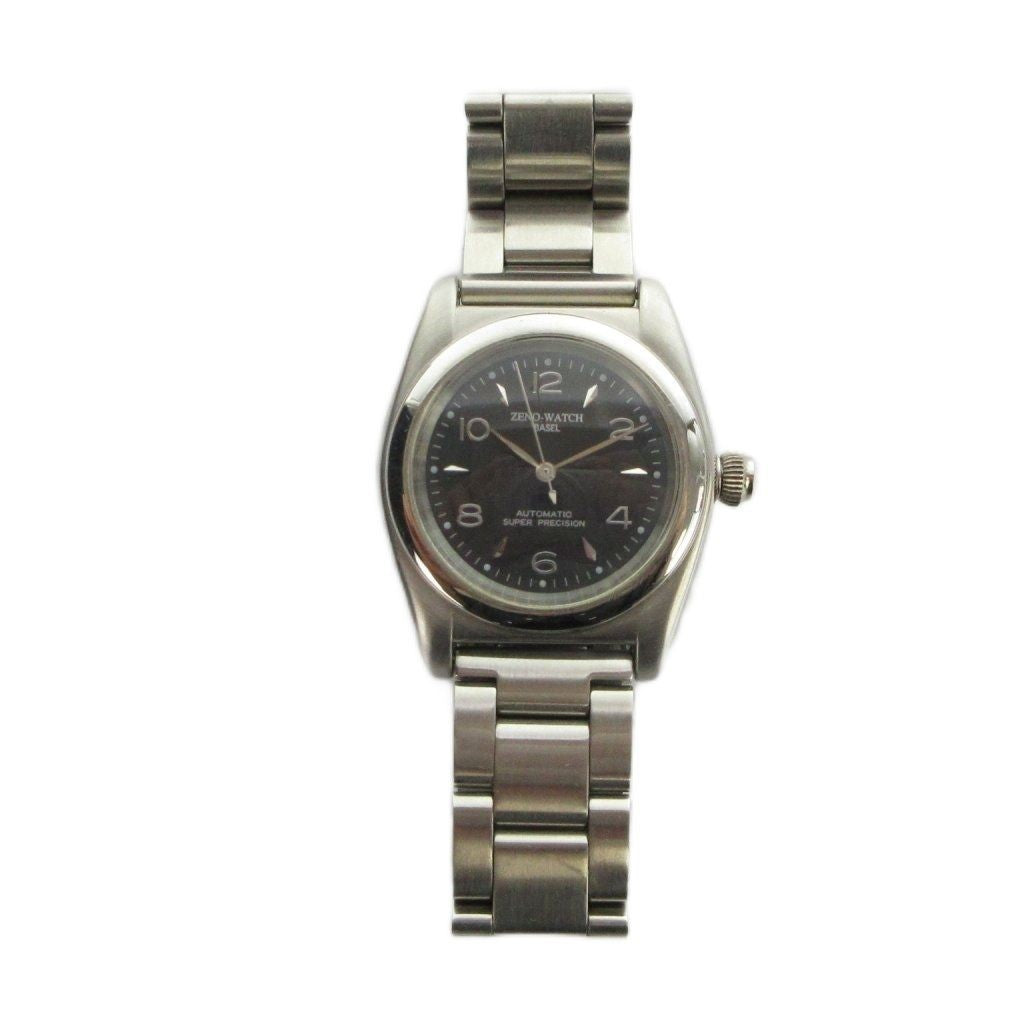 Zeno Watch Basel Automatic Black Dial Silver SS Watch 30 mm 1.18" Band 1.5 cm