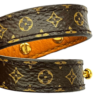 Excellent LOUIS VUITTON Logomania Bracelet LV Circle M4150 Used Japan Authentic