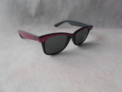 Ray Ban Vintage Wayfarer Sunglasses BL USA Pink Frame Black Lens 80s 90s Used