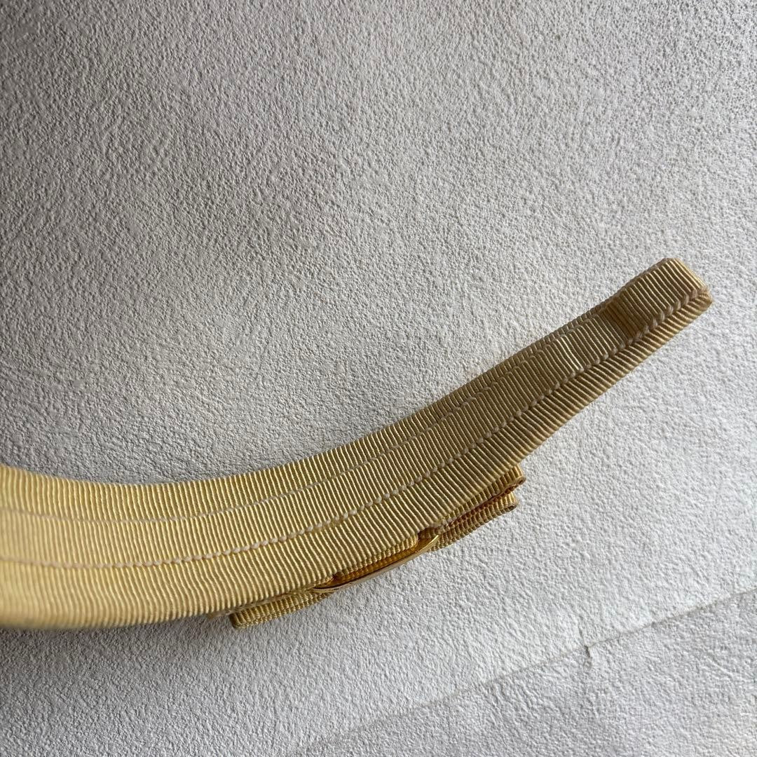 Salvatore Ferragamo Auth Vara Ribbon Canvas Headband Ivory 45 cm 17.7" 3.3 cm