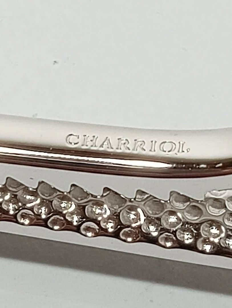 Philippe Charriol Auth Silver Wire Motif Tie Clip Bar Mens Accessory Used