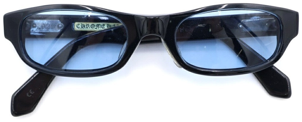 Chrome Hearts IRONWOOD CH Cross Temple Sunglasses Black Blue Lens Used Japan
