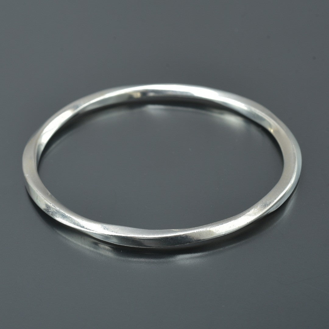 Tiffany & Co Sterling Silver 925 Knife Edge Twisted Bangle L 22cm 8.6in