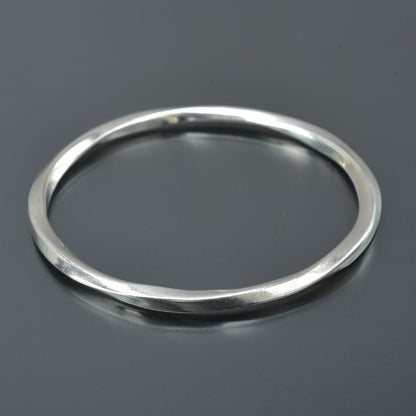Tiffany & Co Sterling Silver 925 Knife Edge Twisted Bangle L 22cm 8.6in