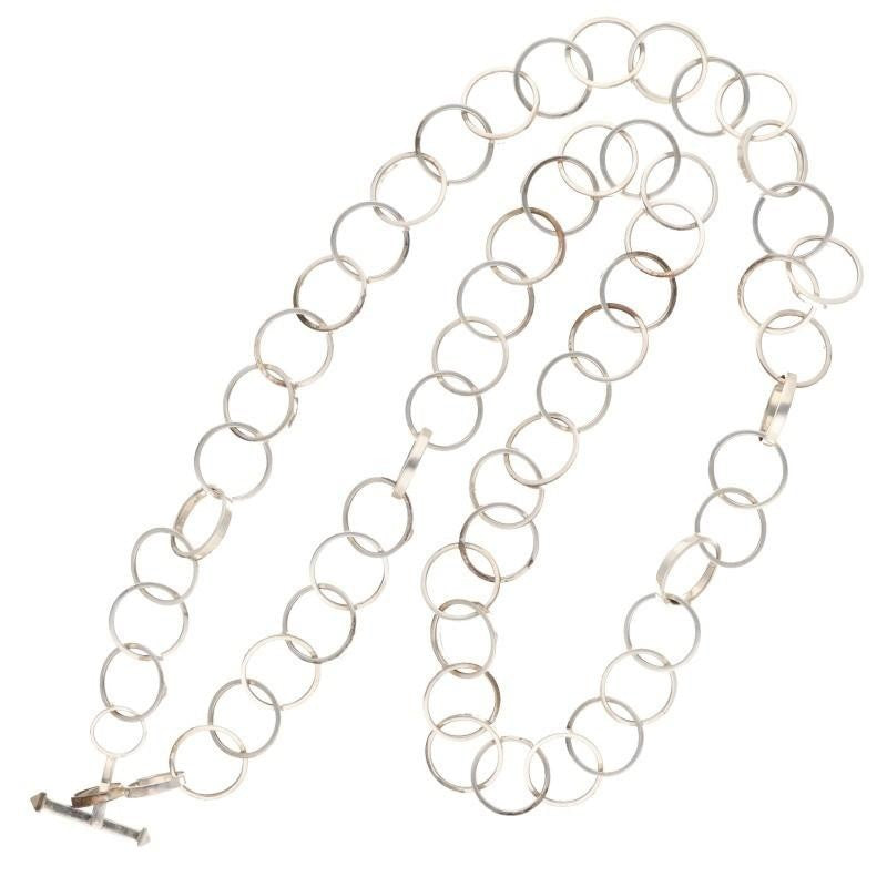 Tiffany & Co Sterling Silver 925 Ring Link Long Necklace Paloma Picasso L 96.5cm