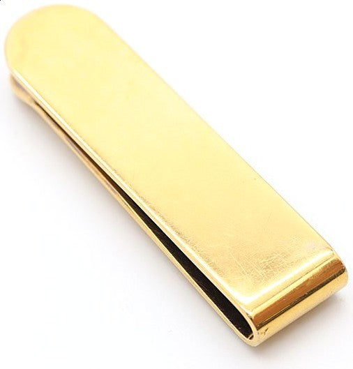 Saint Laurent Paris Money Clip Gold Tone Brass Men Women Authentic Unisex Used