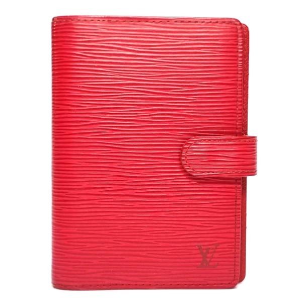 Louis Vuitton Agenda PM Epi Leather Notebook Cover Red Rouge A6 Gold Hardware