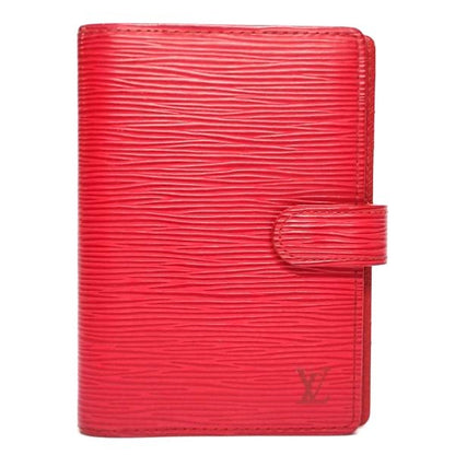 Louis Vuitton Agenda PM Epi Leather Notebook Cover Red Rouge A6 Gold Hardware
