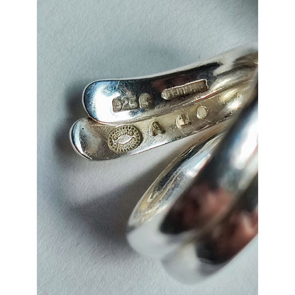 Georg Jensen # A10 Sterling Silver Ring Size 47 US 4 Andreas Mikkelsen Denmark