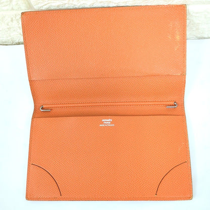 HERMES Agenda Vision 2 Notebook Cover Orange Epsom Leather France 6.8x3.9in