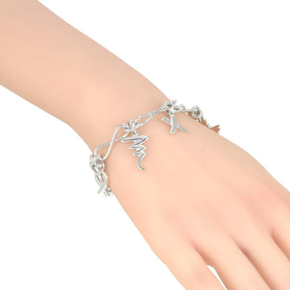 Tiffany & Co Silver 925 Paloma Picasso Loving Heart Graffiti 4 Charm Bracelet