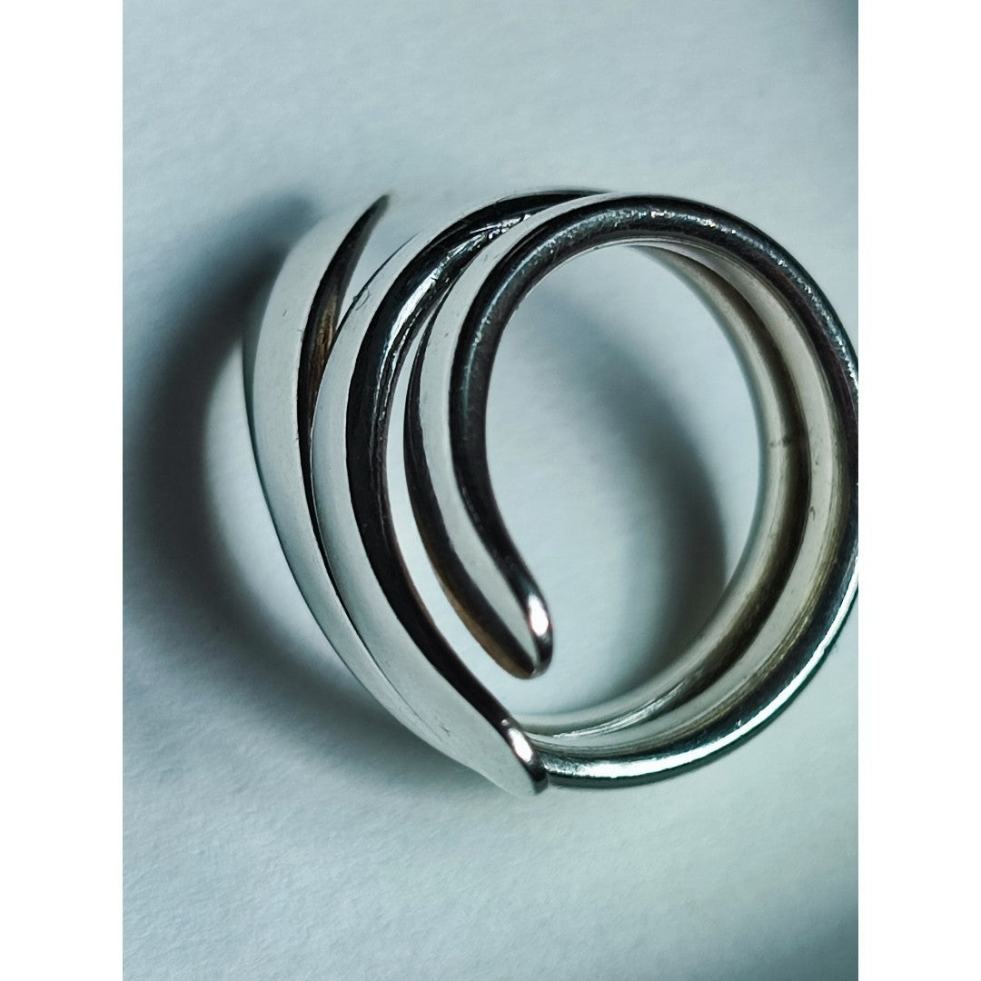 Georg Jensen # A10 Sterling Silver Ring Size 47 US 4 Andreas Mikkelsen Denmark