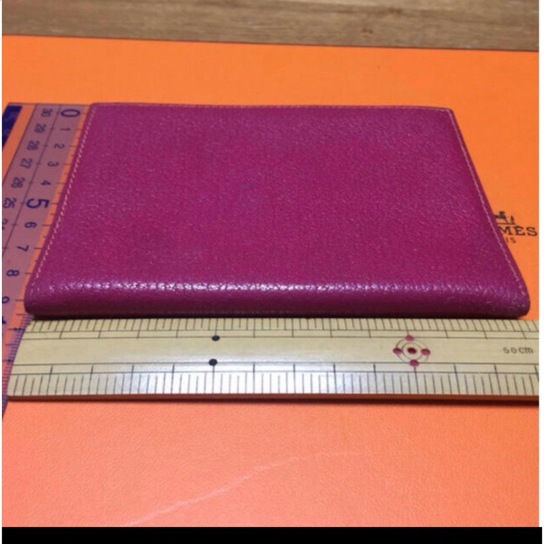 HERMES Agenda Notebook Cover Bicolor Purple Orange Leather Made in France Used