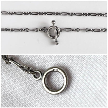Georg Jensen Sterling Silver 925 Figaro Chain Toggle Necklace 45cm 17.7 in
