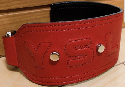 Yves Saint Laurent Rive Gauche Red Leather Bracelet Bangle Used Japan