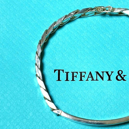 Authentic Tiffany & Co Sterling Silver 925 Curb Chain ID Bracelet L 18.6cm 7.3in