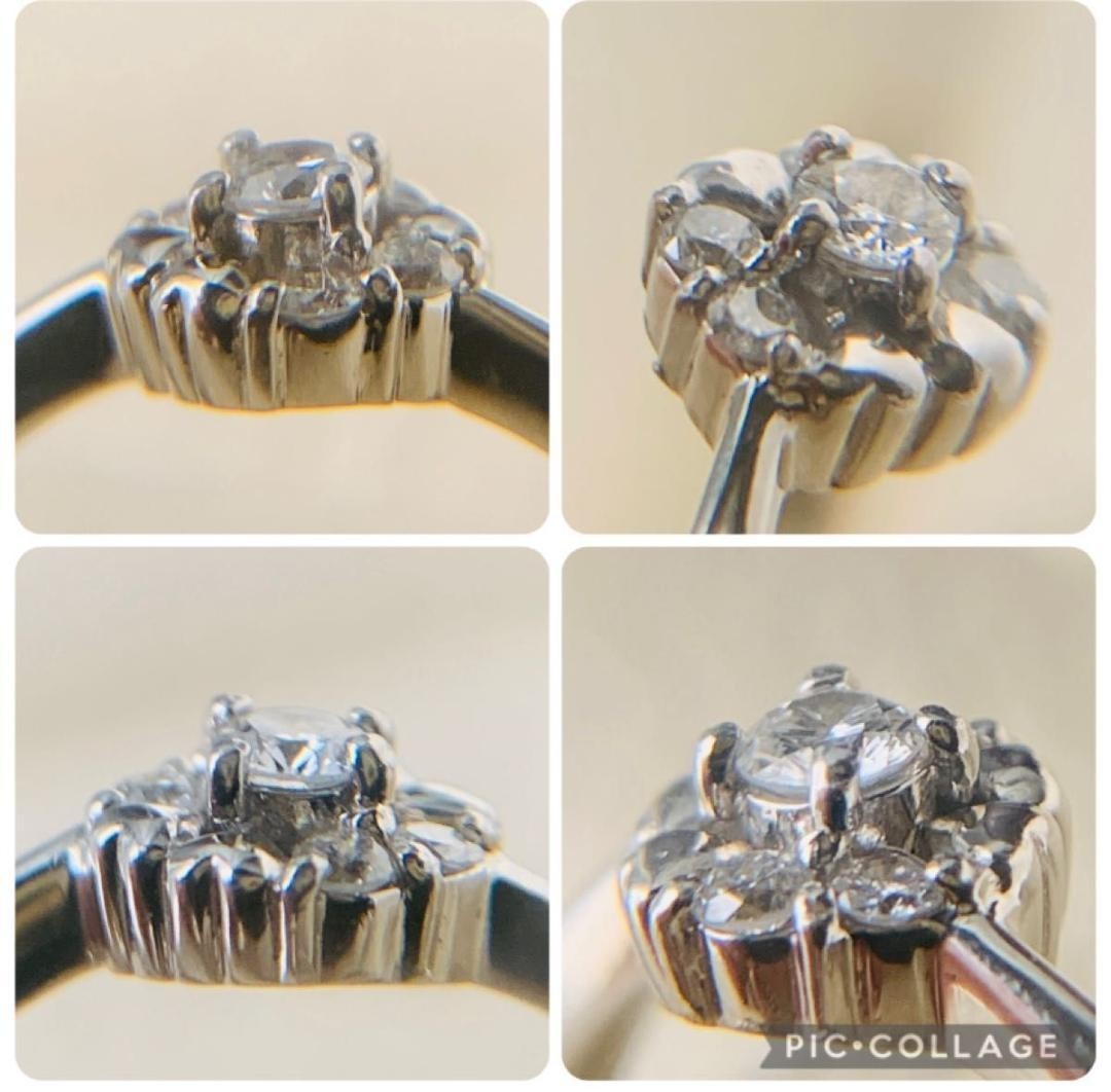 Excellent Christian Dior Platinum Pt900 5P Diamond Flower Ring Size 52 US 6