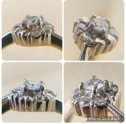 Excellent Christian Dior Platinum Pt900 5P Diamond Flower Ring Size 52 US 6