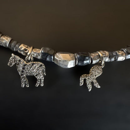 Pomellato DoDo18K White Yellow Gold Sterling Silver 925 Leather Bracelet 17.5cm