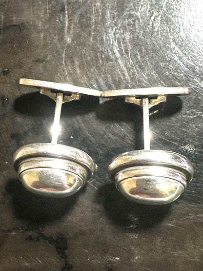GEORG JENSEN Cufflinks Model 44B Sterling Silver 925 Dome Vintage Denmark Made