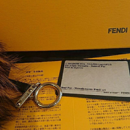 FENDI Monster Bugs Fur Charm Key Chain Key Ring Gold/Naby Blue/Green Used Mint