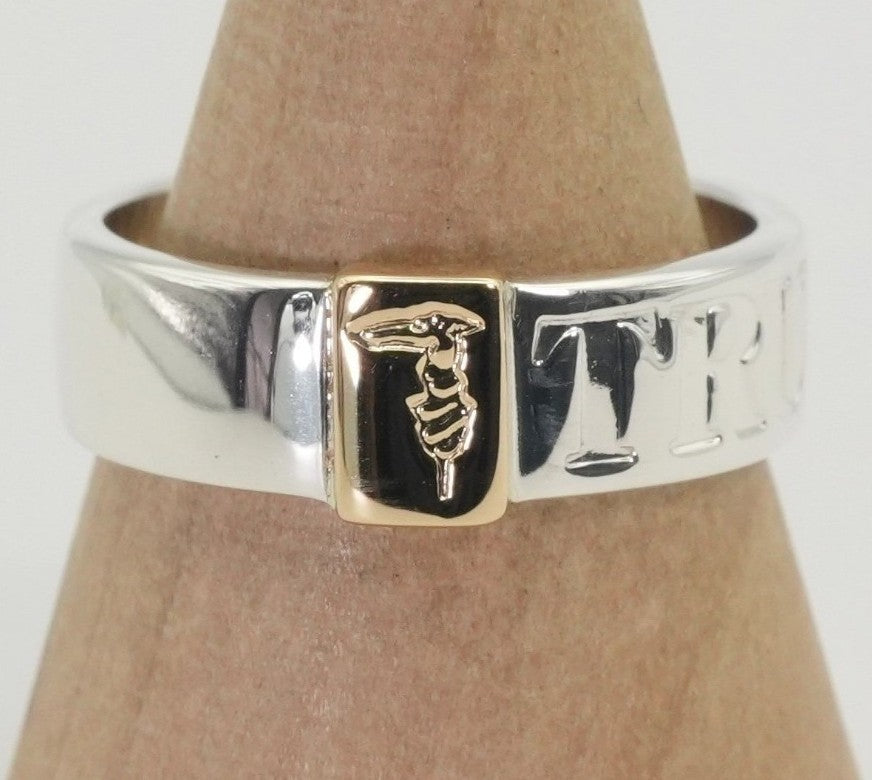 Trussardi Gold K18 Silver 925 Combination Ring Size 51 US 5.5 JP 10.5 Excellent