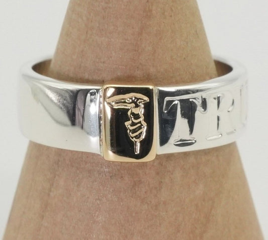 Trussardi Gold K18 Silver 925 Combination Ring Size 51 US 5.5 JP 10.5 Excellent