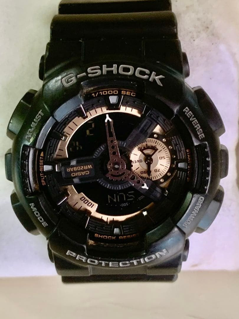 CASIO G-SHOCK GA-110RG Mens Analog Digital Watch Black Rose Gold Dial 51mm