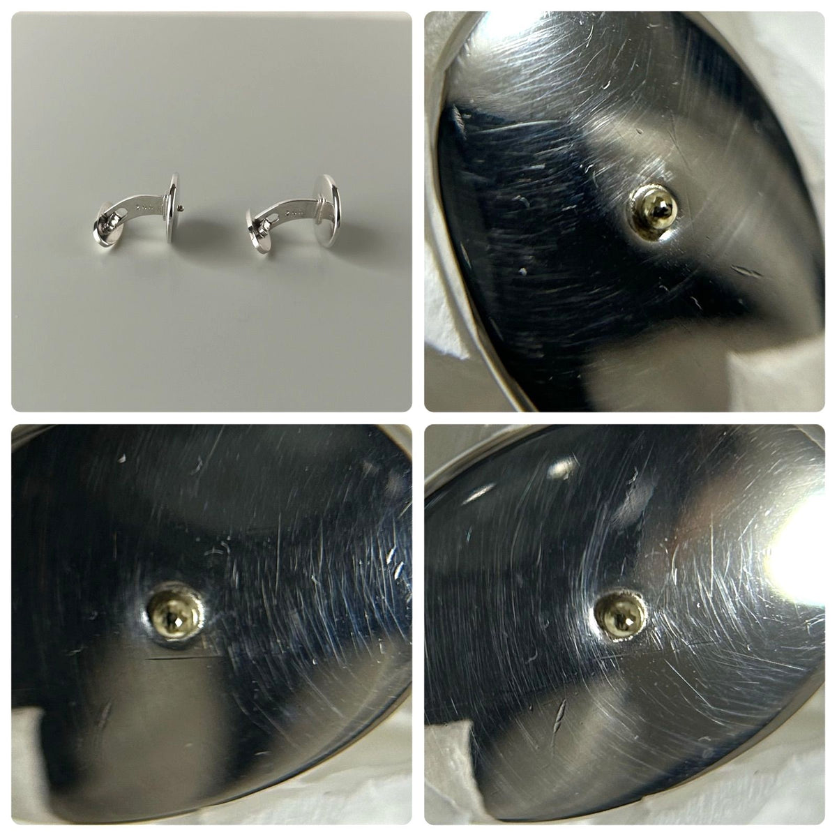 Georg Jensen Cufflinks Model 200 Sterling Silver 925 Oval Mens Denmark Vintage