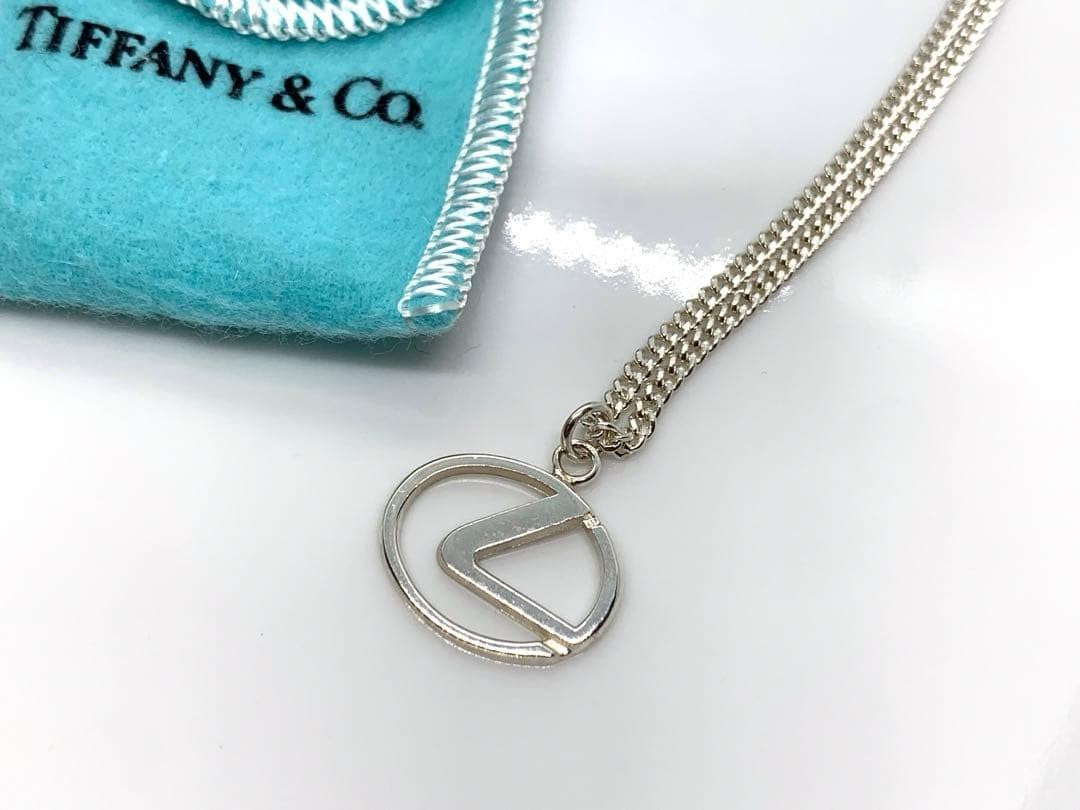 Tiffany & Co x Lexus Collaboration Emblem Silver 925 Necklace Top Charm Rare