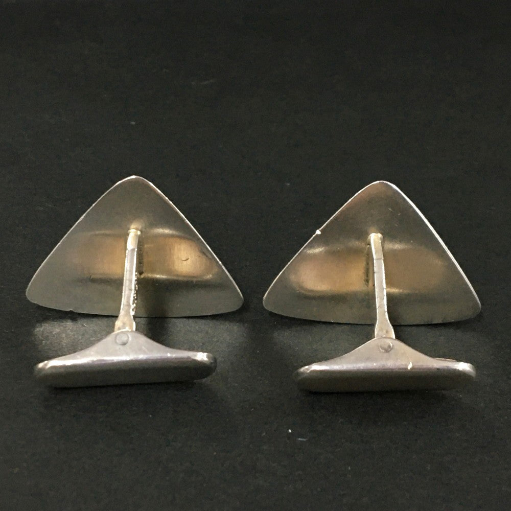 Hans Hansen Denmark Sterling Silver 925 Cufflinks Triangle Design Modernist Mens