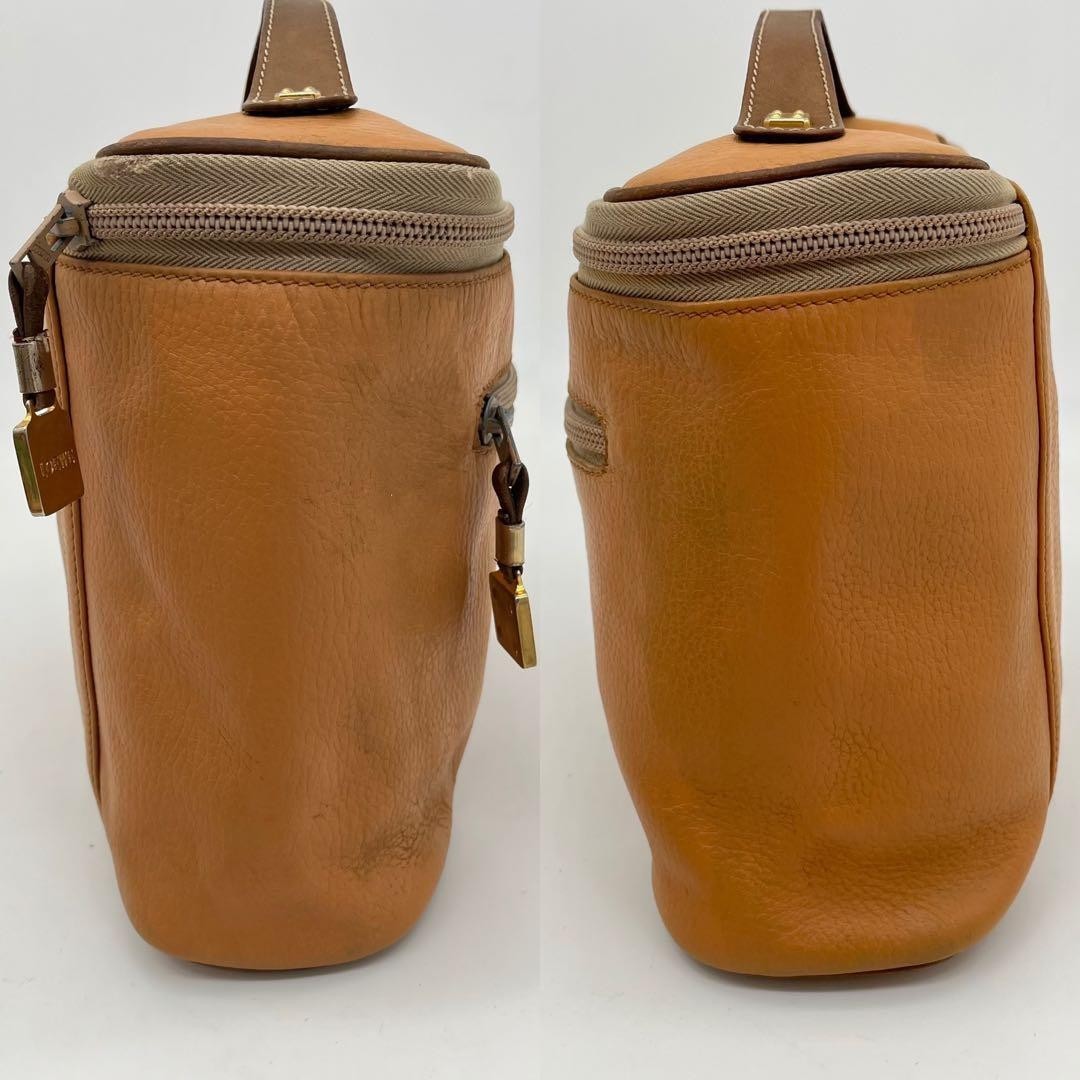 Loewe Anagram Vanity Pouch Handbag Brown Leather Cosmetic Case