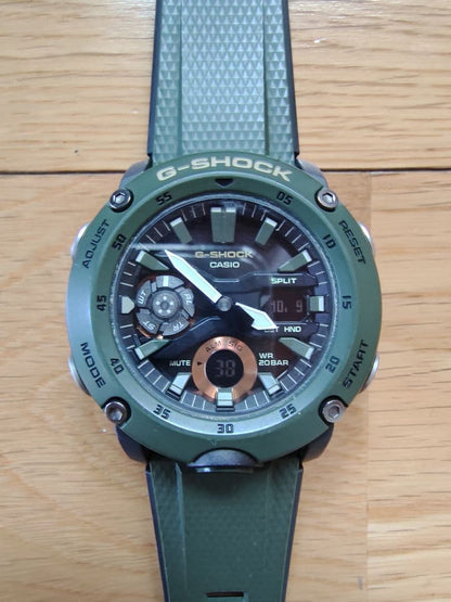CASIO G-SHOCK GA-2000 Carbon Core Guard Mens Watch Khaki Green Analog Digital