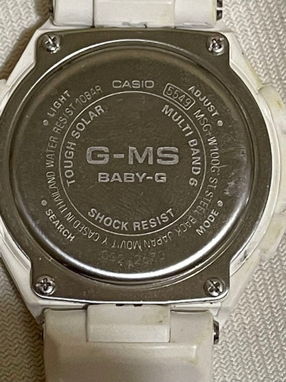 CASIO Baby-G G-MS MSG-W100G Tough Solar Womens Watch White Gold Dial Multiband