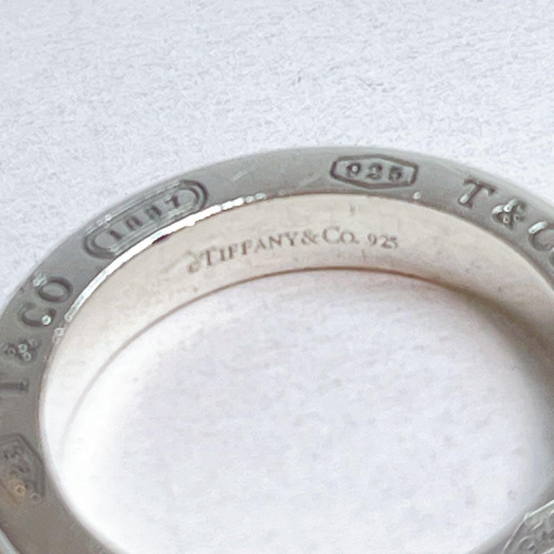 Tiffany & Co. Silver 925 3P Diamond 1837 Narrow Ring Size 49.5 US 5 Used