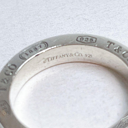 Tiffany & Co. Silver 925 3P Diamond 1837 Narrow Ring Size 49.5 US 5 Used