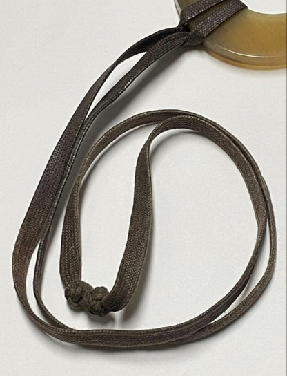 Hermes Buffalo Horn Necklace Designer Pendant Womens Jewelry Statement Accessory