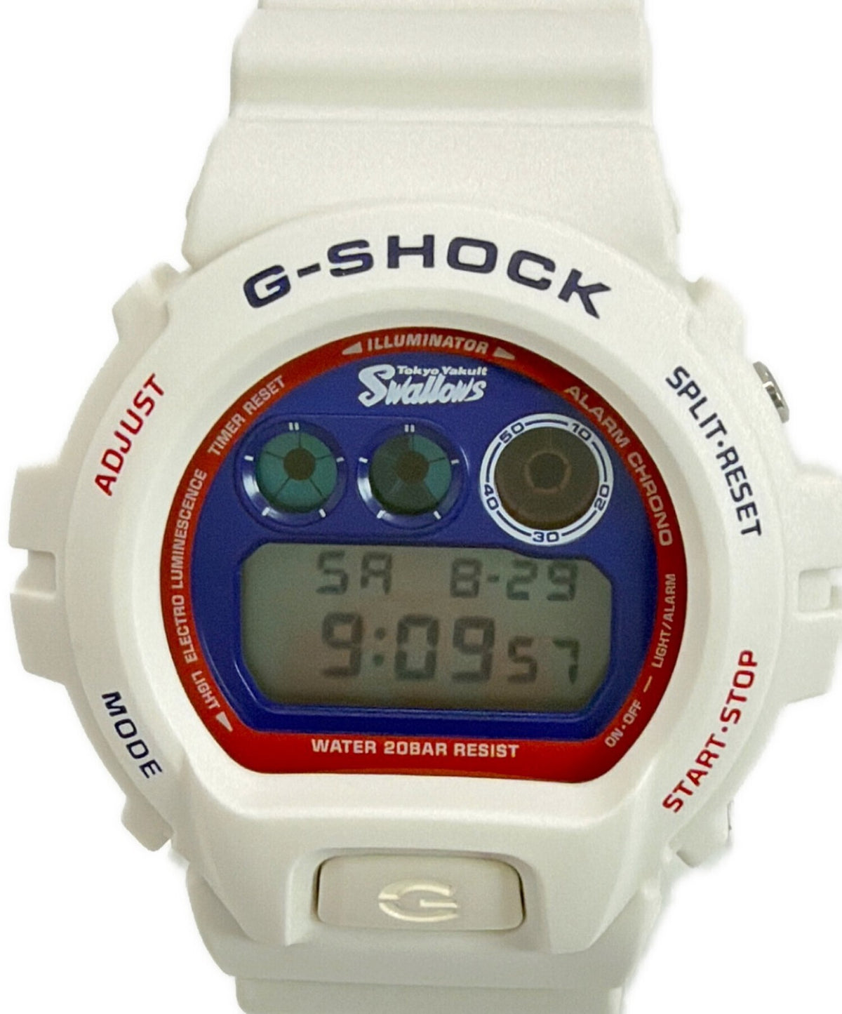 CASIO G-SHOCK DW-6900FS Tokyo Yakult Swallows Tsubakuro Digital Watch White