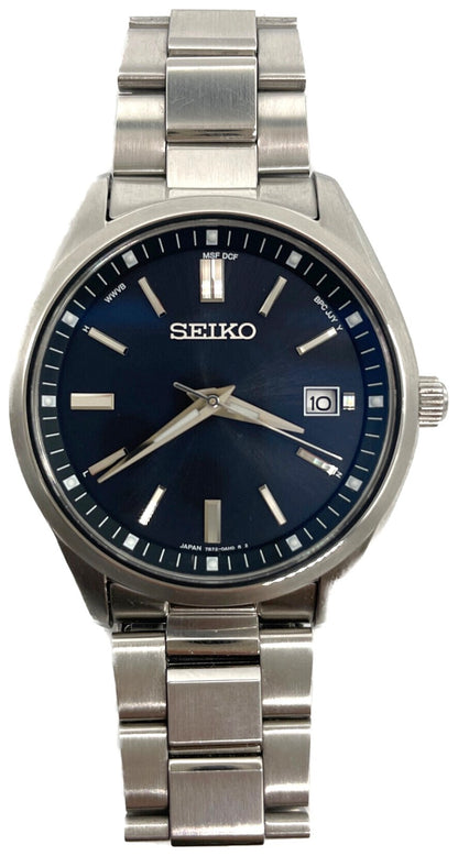 SEIKO SBTM323 Radio Solar Wristwatch Blue Dial Stainless Steel Men Watch Japan