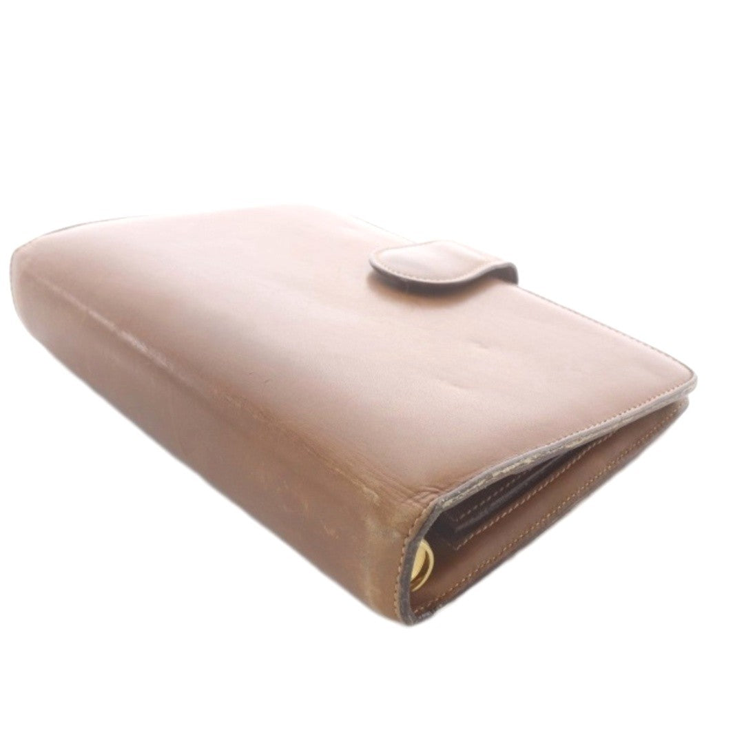 GUCCI Agenda Notebook Cover Leather Brown Day Planner Case Made in Italy 6-Ring