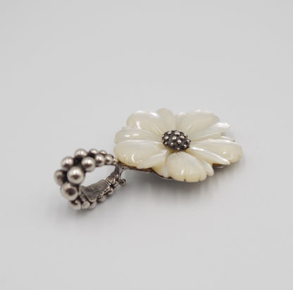 Stephen Dweck Mother of Pearl Sterling Silver 925 Flower Pendant Top Charm